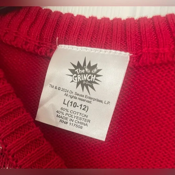 Boys’ Grinch themed sweater! NWT! Size Large! - Picture 6 of 7